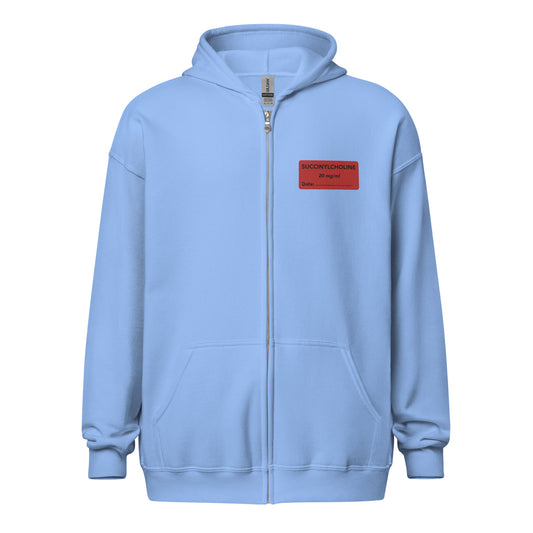 Succinylcholine Embroidered Zip-Up Hoodie