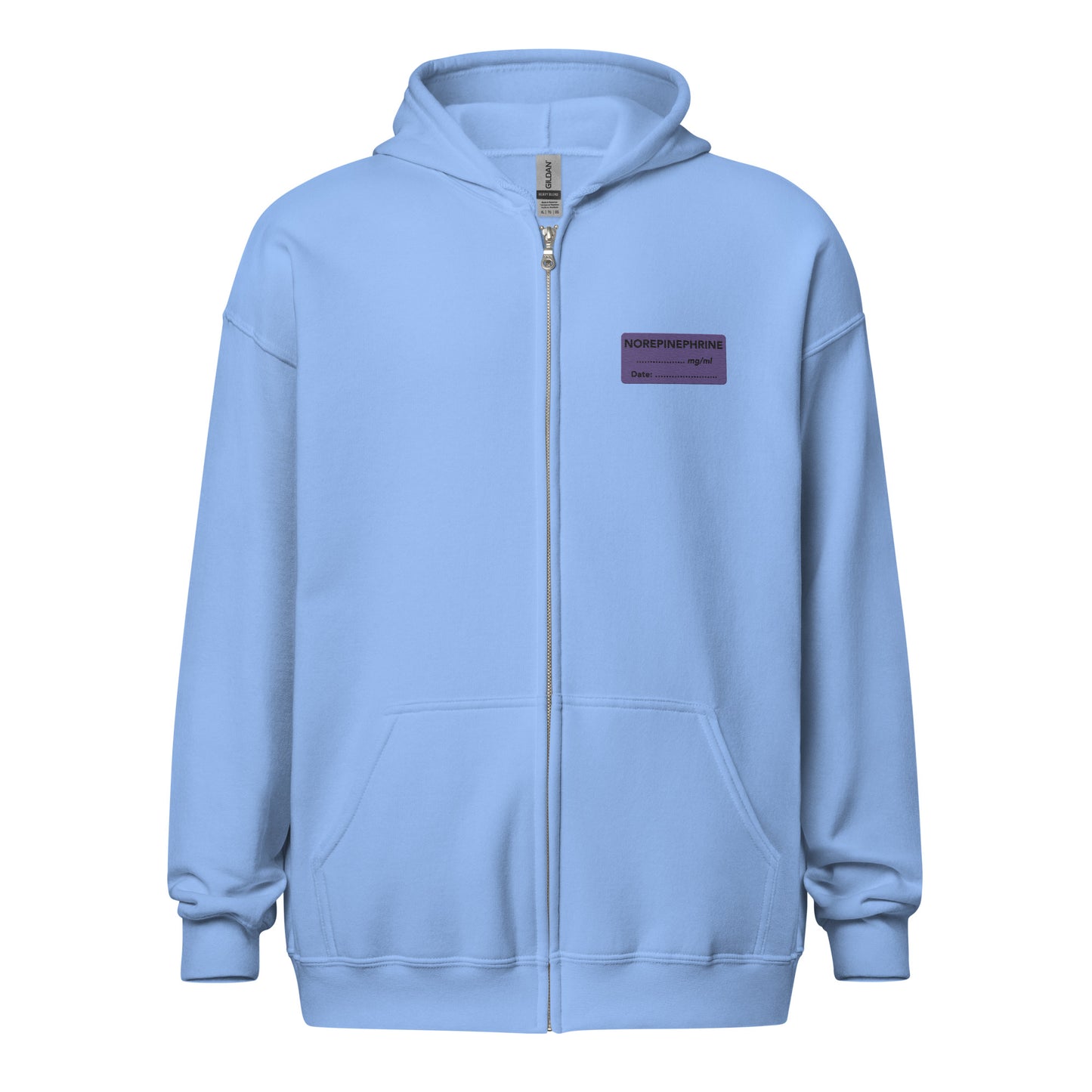 Norepinephrine Embroidered Zip-Up Hoodie