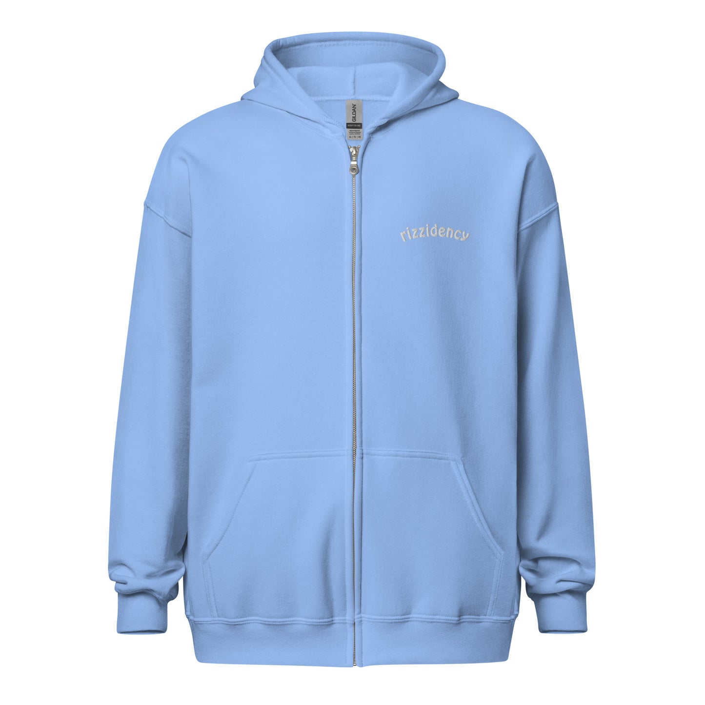 Rizzidency Embroidered Zip-Up Hoodie