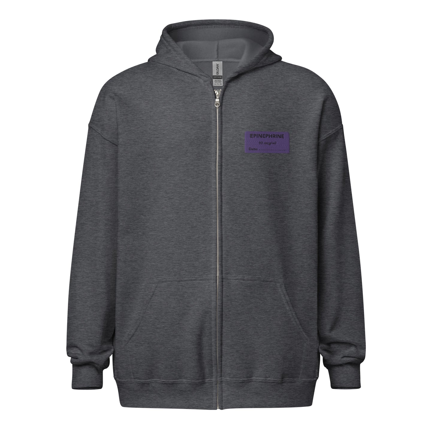 Epinephrine Embroidered Zip-Up Hoodie