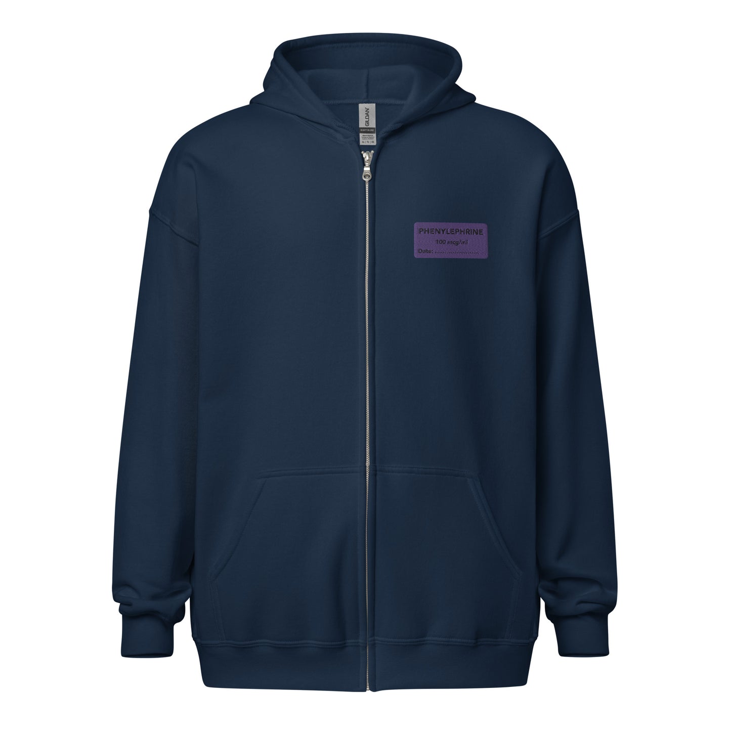 Phenylephrine Embroidered Zip-Up Hoodie