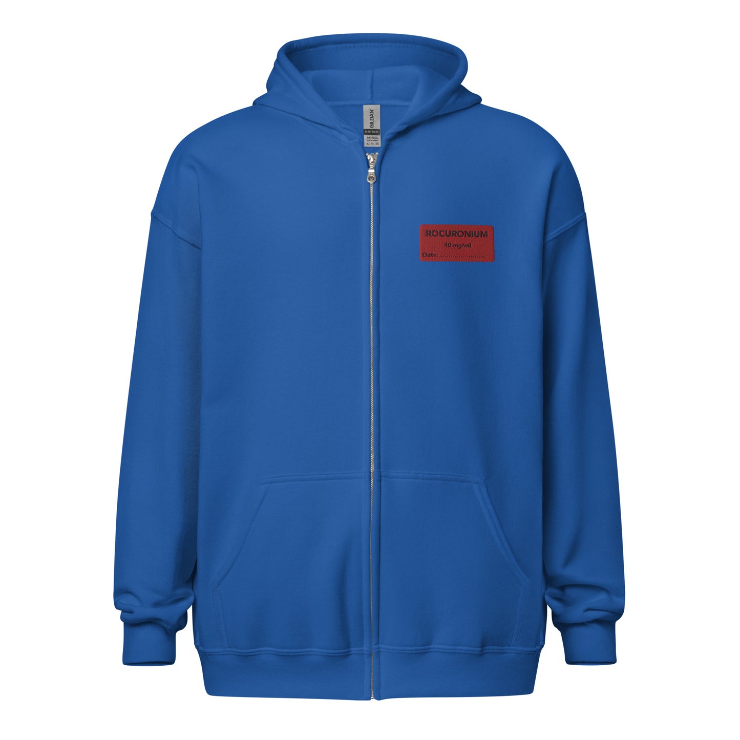 Rocuronium Embroidered Zip-Up Hoodie