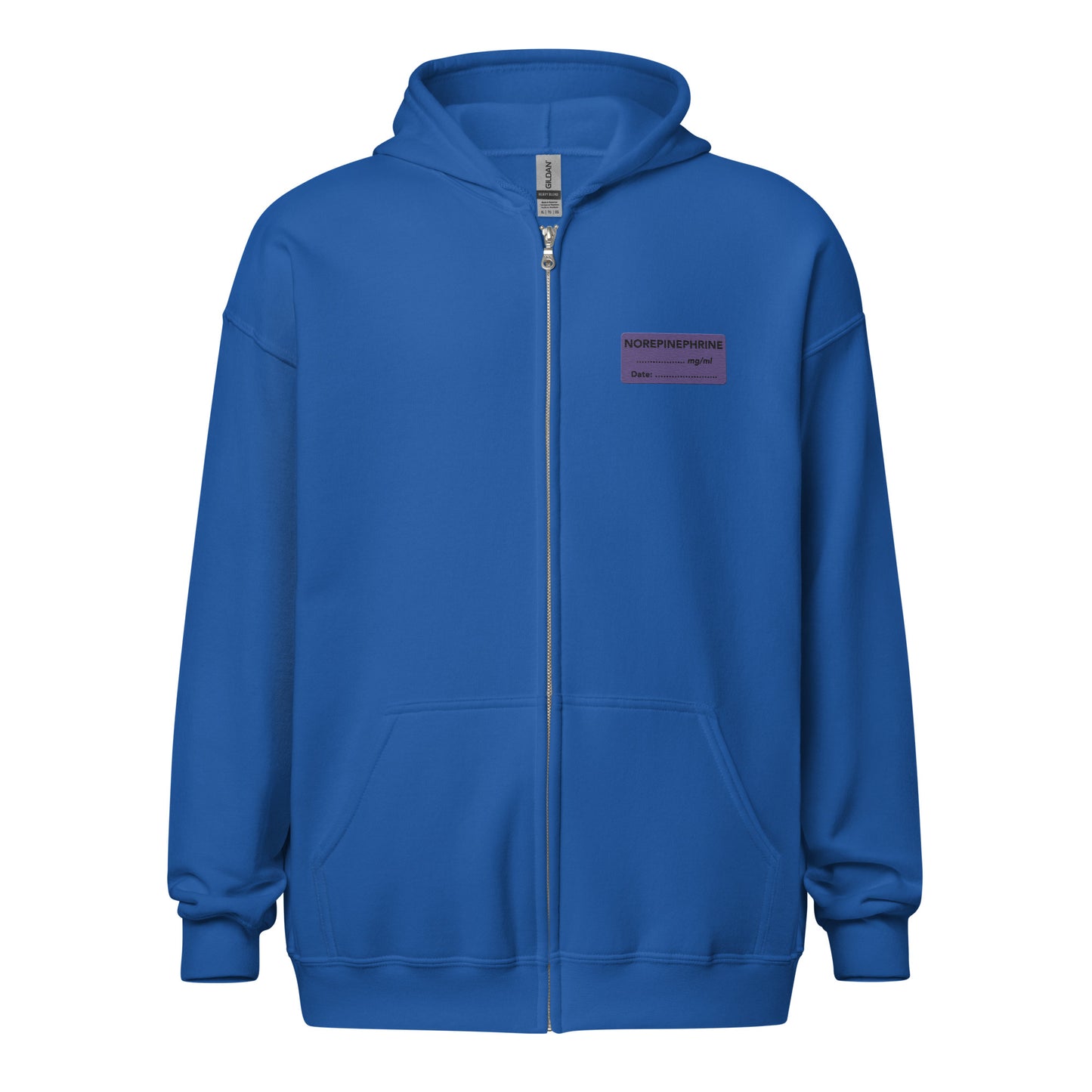 Norepinephrine Embroidered Zip-Up Hoodie