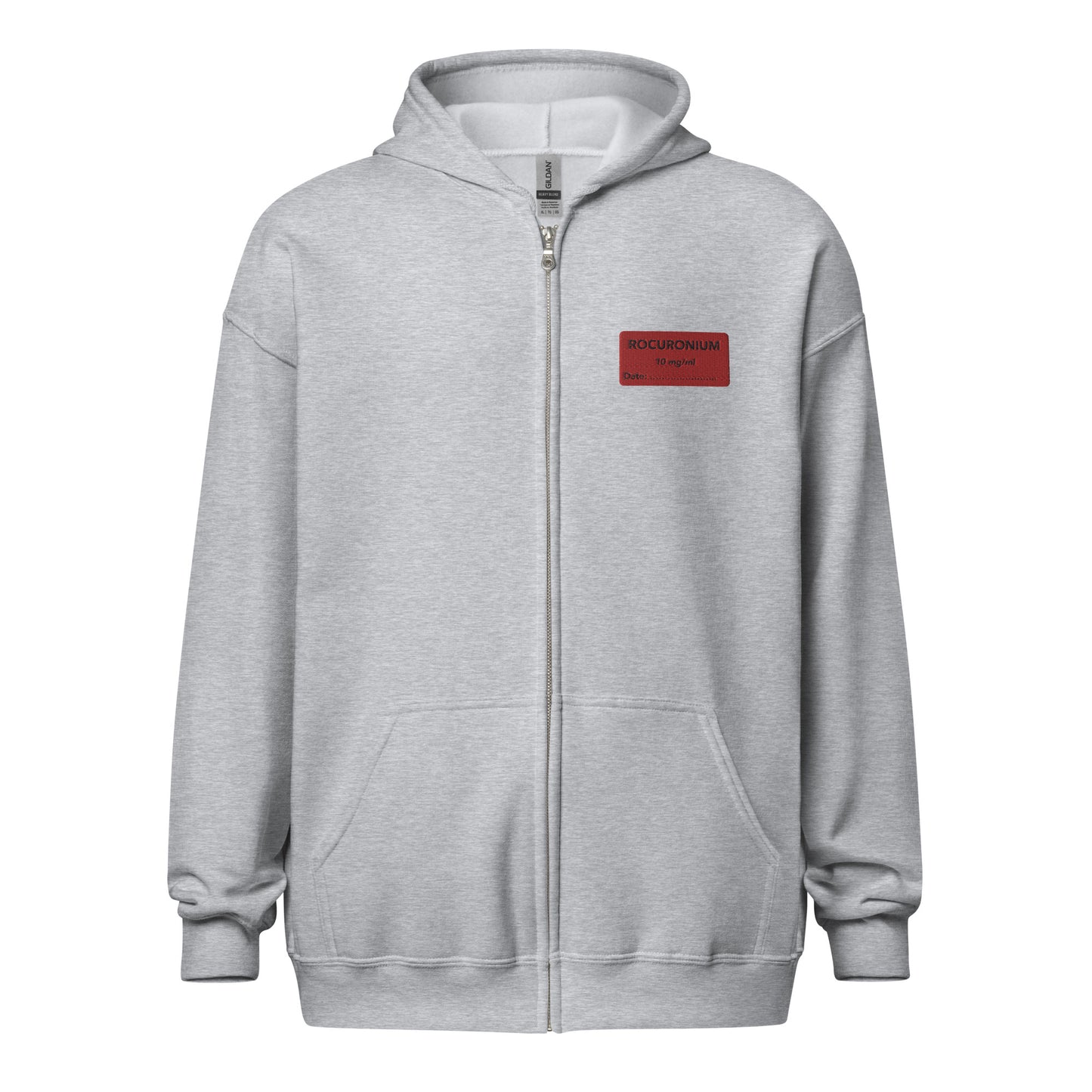 Rocuronium Embroidered Zip-Up Hoodie