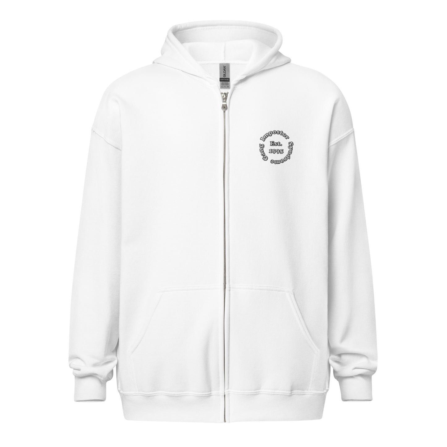 Impostor Syndrome Embroidered Zip-Up Hoodie