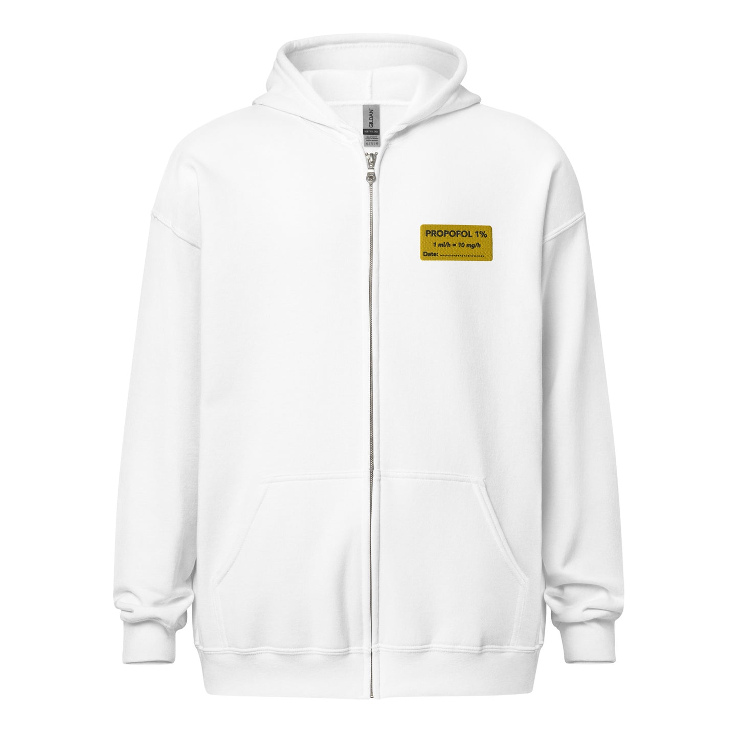 Propofol Embroidered Zip-Up Hoodie