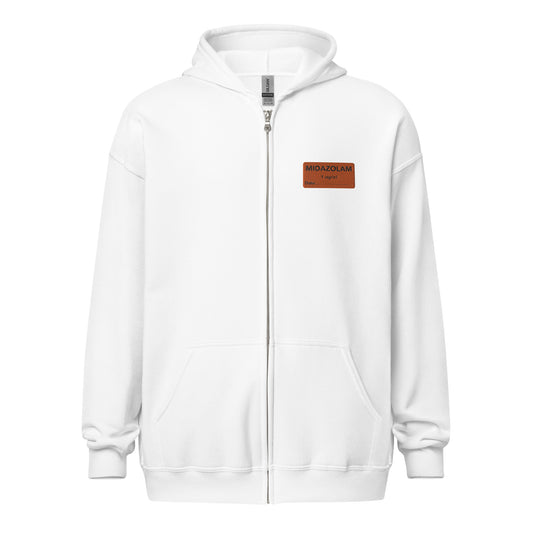 Midazolam Embroidered Zip-Up Hoodie